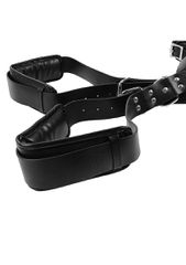 Ouch Padded Thigh Sling with Hand Cuffs - Black-thumb-7