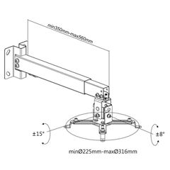 BRATECK PRB-2G Black wall mount bracket projector - BRATECK-thumb-2