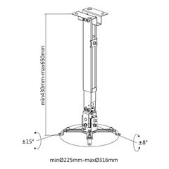 BRATECK PRB-2G Black wall mount bracket projector - BRATECK-thumb-1