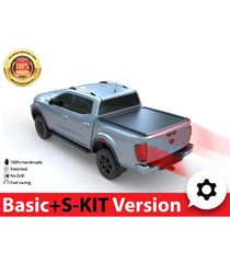 Ρολό καπάκι καρότσας αλουμινίου με ελατήριο Tessera Roll+ (BASIC + S-KIT έκδοση) σε μαύρο ματ Nissan Navara 2023+ (non-EU model)