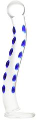 Dildo Glass Ribbed Clear / Blue 22.5 Cm Mokko Toys