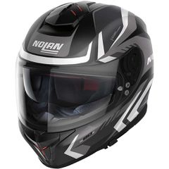 ΚΡΑΝΟΣ NOLAN N80-8 RUMBLE N-COM FLAT BLACK (SILVER - WHITE) 58