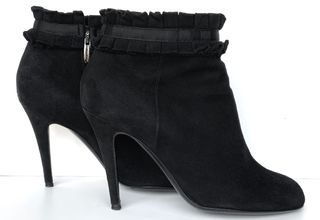 SERGIO ROSSI Suede Ankle Boots - Μαύρα Σουέντ Μποτάκια - Size 39