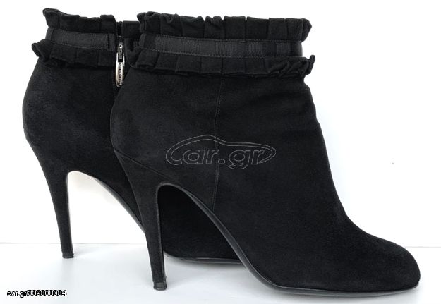 SERGIO ROSSI Suede Ankle Boots - Μαύρα Σουέντ Μποτάκια - Size 39