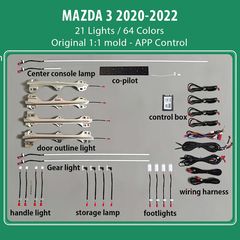 MEGASOUND - DIQ AMBIENT MAZDA 3 mod.2020-2022 (Digital iQ Ambient Light Mazda 3 mod. 2020-2022, 21 Lights)