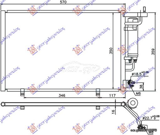 Ψυγείο A/C 1.25-1.4-1.6 EFi Βενζίνη - 1.5 TDCi Πετρέλαιο (520x320x16) ΠΑΡΟΧΕΣ 22/18 Με ΒΑΛΒΙΔΑ / FORD FIESTA 13-17 / 1756414 - 1 Τεμ