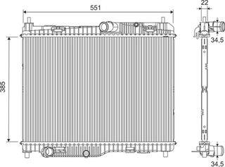 Ψυγείο Νερού 1.5 dCi Πετρέλαιο Μηχανικό  (385x545x22) / FORD TRANSIT/TOURNEO COURIER 13- / 2101541/2101532/21781 - 1 Τεμ