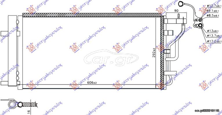 Ψυγείο A/C 1.0/1.4 T-GDI Βενζίνη 1.6 CRDi Πετρέλαιο / HYUNDAI i30 HATCHBACK/TOURER 17-20 / 97606F2290 - 1 Τεμ