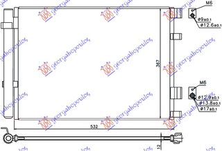 Ψυγείο A/C 1.1-1.4CRDi (50.5x36.5x12) / HYUNDAI i20 12-14 / 976064P700 - 1 Τεμ