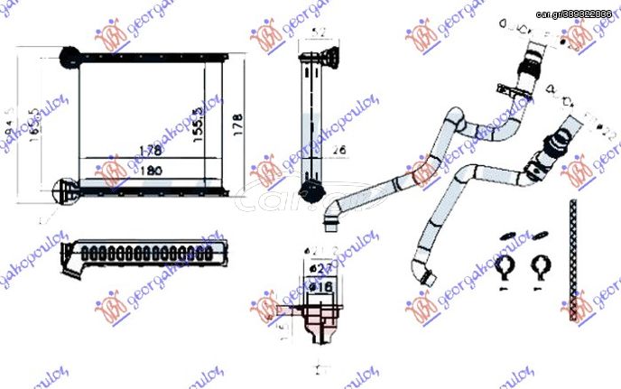 Ψυγείο Καλοριφέρ (BR) (158x175x22) / VW JETTA 14- / 5C0819031 - 1 Τεμ