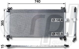 Carro Ψυγείο A/C 2.2 HDI Πετρέλαιο (732x362) κατάλληλο για PEUGEOT 508 I 2011-2015 (8D) / 6455HR - 1 Τεμ