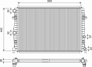 Carro Ψυγείο 1.2-1.6 Βενζίνη (HYBRID) - 1.5-1.6-2.0 Πετρέλαιο Μηχανικό/Αυτόματο (650x433) κατάλληλο για PEUGEOT 5008 2016-2020 (MC/MR/MJ/M4) / 1637131880 - 1 Τεμ