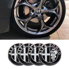 Αυτοκόλλητα Κέντρου Ζαντών Alfa Romeo Από Σμάλτο 55mm Set 4 Τεμάχια Race Axion