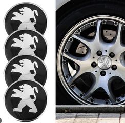 Americat Αυτοκόλλητα Κέντρου Ζαντών Peugeot Από Σμάλτο 60mm Set 4 Τεμάχια