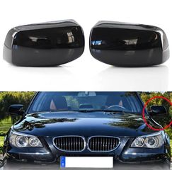 Καπάκια Καθρεφτών Για Bmw Σειρά 5 E60  E61 / Σειρά 6 E63  E64 2003-2010 Γυαλιστερό Μαύρο 2 Τεμάχια 51167078359 / 51167078360