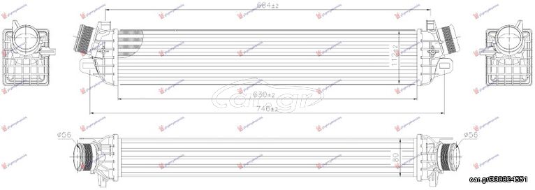 Ψυγείο Intercooler 1.8 TBI Βενζίνη (630x110) / ALFA ROMEO GIULIETTA 10- / 50514475 - 1 Τεμ