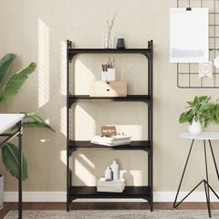 Βιβλιοθήκη 4 Επιπέδων Μαύρη 60x30x120 εκ. Επεξεργασμένο Ξύλο 837652
