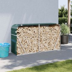 Ξυλοθήκη Πράσινη 180 x 45 x 100 εκ. από Γαλβανισμένο Ατσάλι 364544