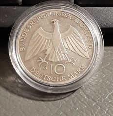 Ασημενιο νομισμα Γερμανιας 10 μαρκα 1972 σε πλαστικη θηκη