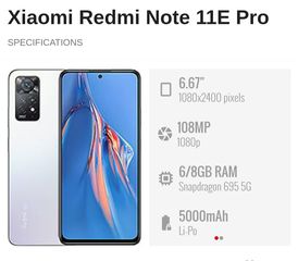 Xiaomi Redmi note 11 pro  5g 8gb ram 100mp cam