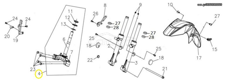 Σταυρός Πηρουνιού Sym VF.185 2020-2020 5320B-VF3-000