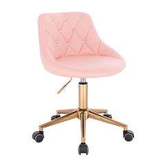 Vanity chair PU Leather Gold Pink Color - 5420135