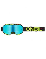 Oneal MX Μάσκα B-10 V.24 Attack Black/Neon Yellow Iridium Mirror