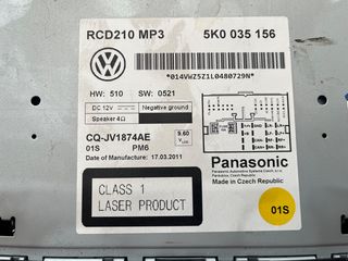 RADIO CD OEM VW GROUP GOLF/ TOURAN/POLO/EOS/PASSAT-thumb-1