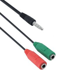 DeTech Αντάπτορας Ήχου 3.5mm Μ σε 2x3.5mm F 20сm