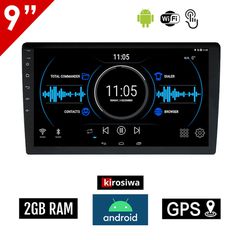 Οθόνη αφής 9" ιντσών Kirosiwa 2GB με Android και Ελληνικό GPS (WI-FI Youtube USB 2-DIN ηχοσύστημα αυτοκινήτου MP3 MP5 Bluetooth Mirrorlink 4x60W Universal)