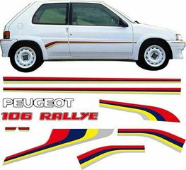 Σετ 11τμχ. Αυτοκόλλητα για Peugeot Rallye s1 106 1992-1997 Sticker ST30001