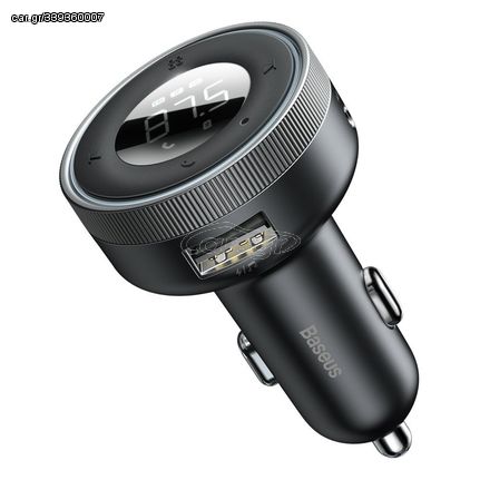 Baseus Enjoy FM transmitter car charger LED 2x USB / 3.5mm jack wireless MP3 player Bluetooth 5.0 3.4A black (CCLH-01)