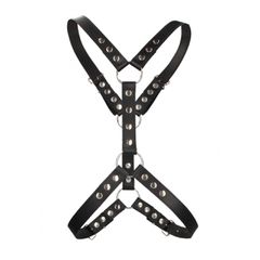 Harness With Metal Spots - Black-thumb-3