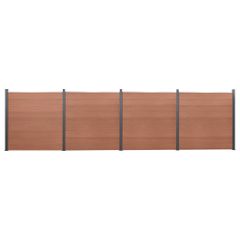 vidaXL Σετ Πάνελ Περίφραξης Καφέ 699x186 εκ. από WPC