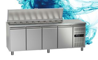 Ψυγείο πάγκοι σαλατών με μηχανή Bεβιασμένης κυκλοφορίας  GN 1/1 Διαστάσεις  220  x 70 x 86.5 