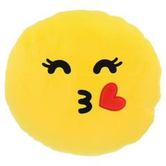Μαξιλαράκι Αυτοκινητου Διακοσμητικό Στρογγυλό Ø28cm Happy Confort Love Emoji Κίτρινο 1 Τεμάχιο
