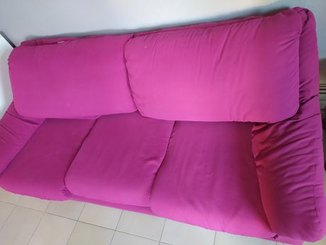 Καναπές τριθέσιος υφασμάτινος (χρώμα φουξ)
