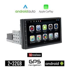 KIROSIWA Android οθόνη αυτοκινήτου αφής 7" ιντσών 1-DIN 2+32GB GPS Bluetooth WI-FI USB (Youtube Hotspot Mirrorlink 1DIN 7" ίντσες MP3 MP5 ηχοσύστημα Android Auto Apple Carplay 2GB + 32GB 4x60W Ελληνικ