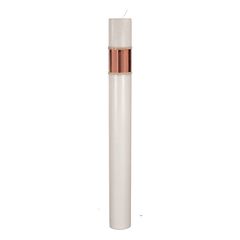Λαμπάδα Γάμου Κούφιο Κερί Με Aλουμίνιο Rose God 15x140cm NK016 (2ΤΜΧ.) Λευκό Με Βάση