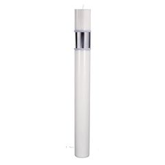 Λαμπάδα Γάμου Κούφιο Κερί Με Aλουμίνιο Ασημι 15x140cm NK017 (2ΤΜΧ.) Λευκό Χωρίς Βάση