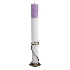 Λαμπάδα Γάμου Κούφιο Κερί Με Glitter Λιλά 15x140cm NK021 (2ΤΜΧ.) Λευκό Χωρίς Βάση