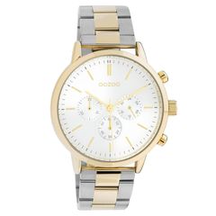 Ρολόι Unisex Timepieces oozoo C10860 Χρυσό-Ασημί Ασημί