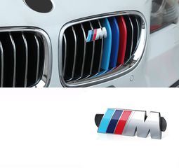 Σήμα Μεταλλικό Μπροστινής Μάσκας Bmw M Power  Χρωμίου 8,5 cm x 2,5cm 1 Τεμάχιο