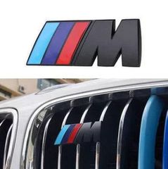 Σήμα Μεταλλικό Μπροστινής Μάσκας Bmw M Power Μαύρο 8,5 cm x 2,5cm 1 Τεμάχιο