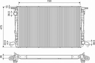 Carro Ψυγείο 3.0 TDi Πετρέλαιο Αυτόματο (720x470x26) ΠΑΡΟΧΕΣ ΔΙΑΓωνία κατάλληλο για AUDI A4 2015-2018 (8W2/8WC/8W5/8WD) / 8W0121251M - 1 Τεμ