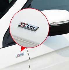 Αυτοκόλλητο Σήμα Φτερού ST-Line - Πορτ μπαγάζ Ford Focus MK4 MK3 / Puma / Fiesta / Kuga Escape / Fiesta ST-Line Πορτ - Παγκάζ 9cm x 1.5cm Χρώμιο 1 Τεμάχιο