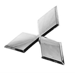 Αυτοκόλλητο Σήμα Μάσκας Μεταλλικό Για Mitsubishi  125 x 125mm Χρώμιο 1 Τεμάχιο