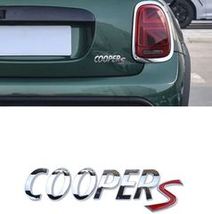 Αυτοκόλλητο Σήμα Χρωμίου Mini Cooper S R56 / R53 / R60 / F56  για Καπό Πίσω Χρώμιο 18 x 3cm 1 Τεμάχιο