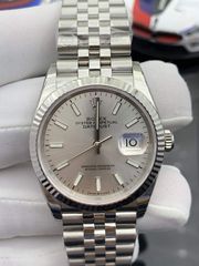 ROLEX DATEJUST 40MM SS SILVER JUBILEE GRAY DIAL STCIKS MARKERS