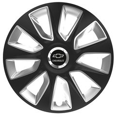 Τάσια Τροχών Αυτοκινήτου Versaco Stratos RC Μαύρο/Χρώμιο 15" με σήμα Chevrolet 4 Τεμάχια